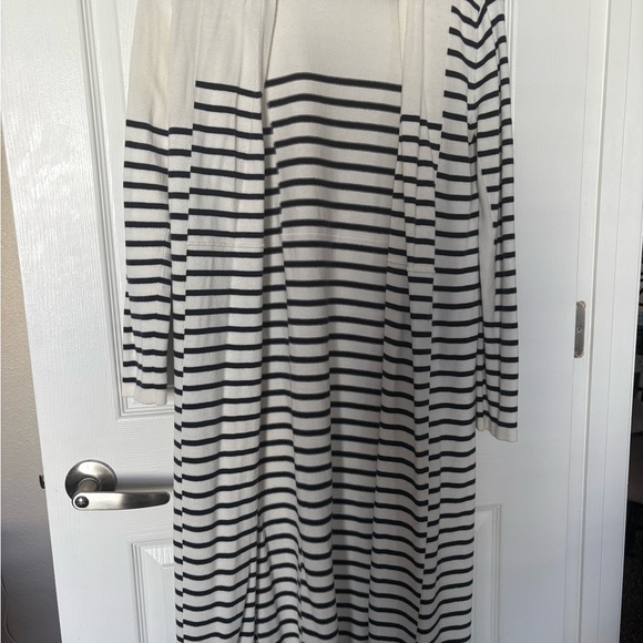 CAbi Sweaters - CAbi Black and White Striped Cardigan